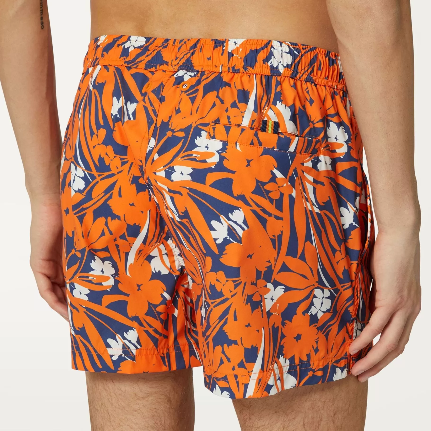 Swimwear*K-WAY Airy Graphic - Bathing Suits - Swimming Trunk - Man - Flowers Blue Orange
