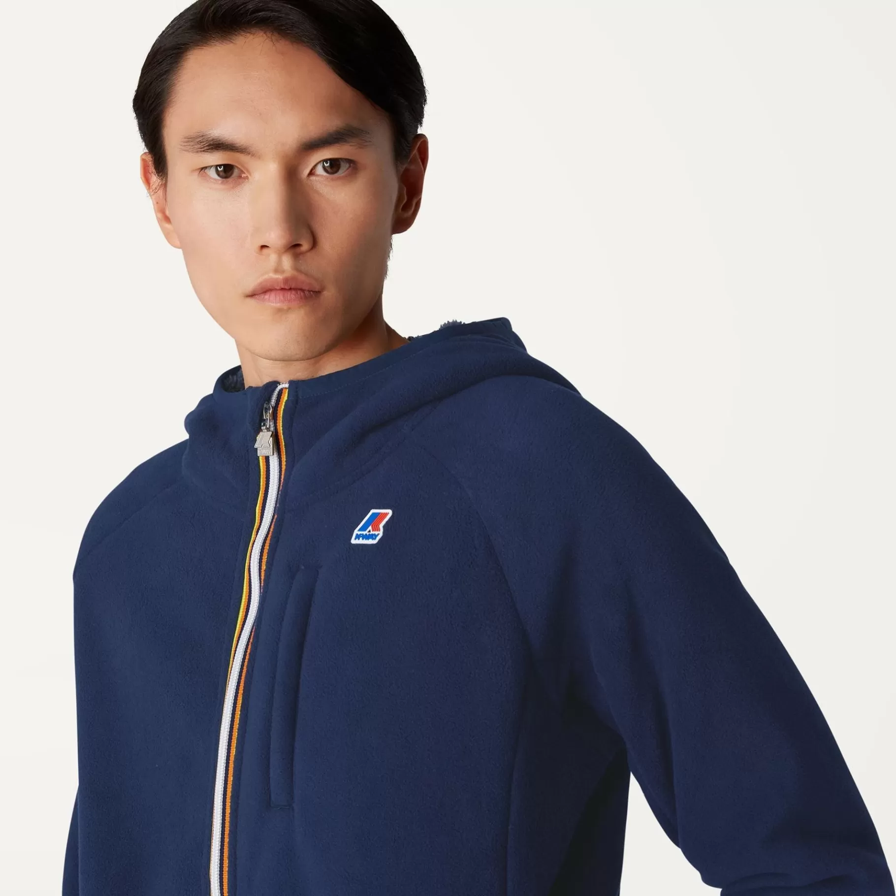 Hoodies And Sweaters*K-WAY Beau St Fur Bonded - Fleece - Jacket - Unisex - Blue Depth-Grey Smk