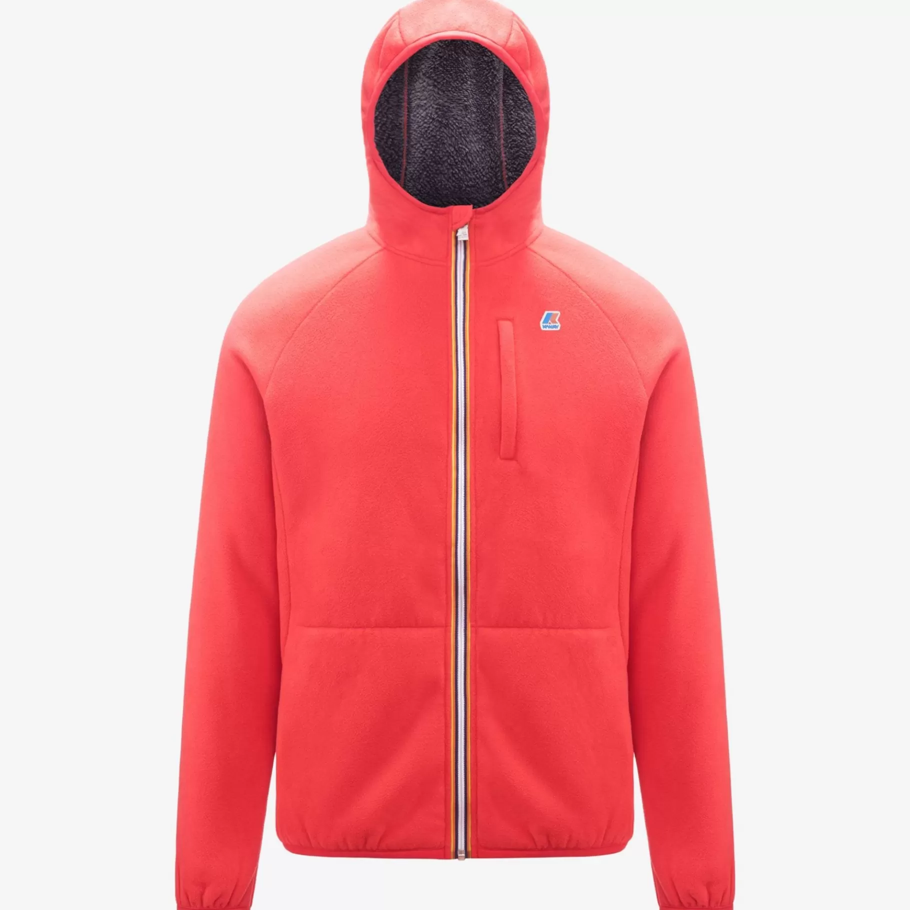 Hoodies And Sweaters*K-WAY Beau St Fur Bonded - Fleece - Jacket - Unisex - Red- Grey Smk