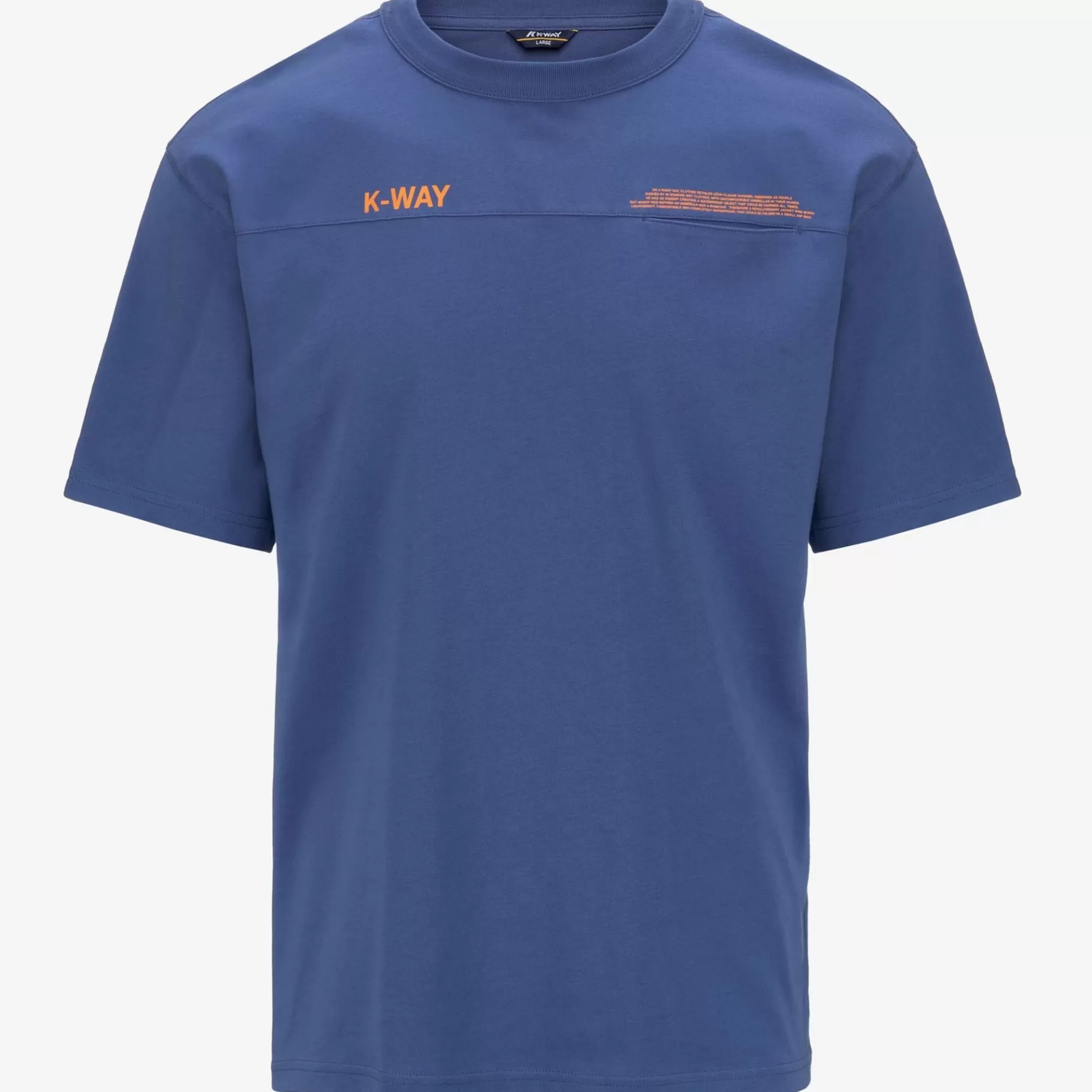 T-Shirt*K-WAY Fantome Lettering - Pocket - T-Shirtstop - T-Shirt - Man - Blue Fiord-Orange Md