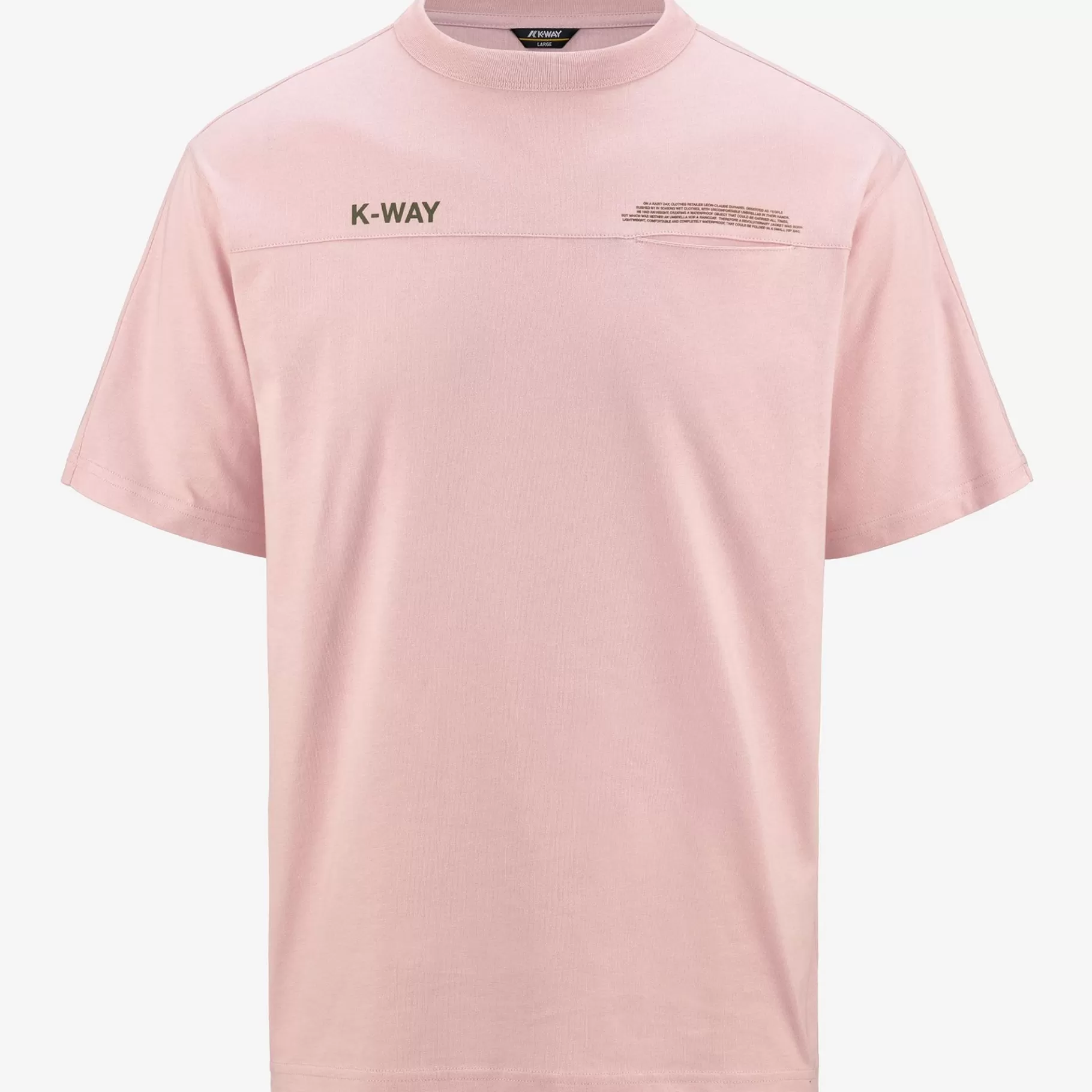 T-Shirt*K-WAY Fantome Lettering - Pocket - T-Shirtstop - T-Shirt - Man - Pink Ash-Green Cypress