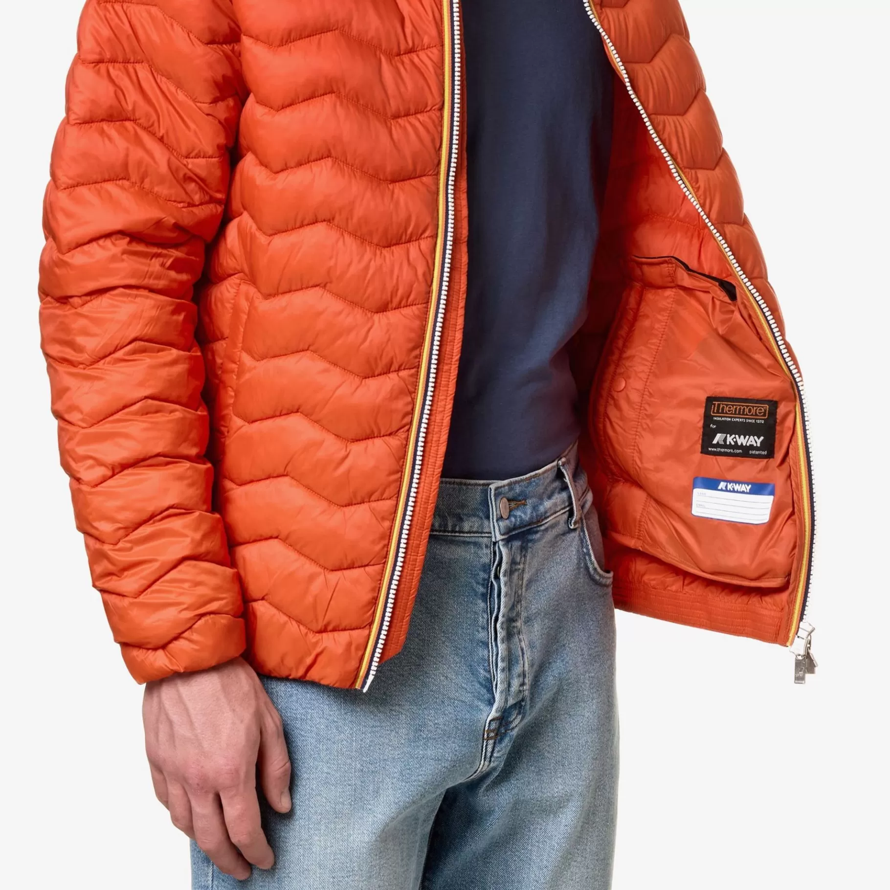 Short Jackets*K-WAY Jack Quilted Warm - Jackets - Short - Man - Orange Pumpkin