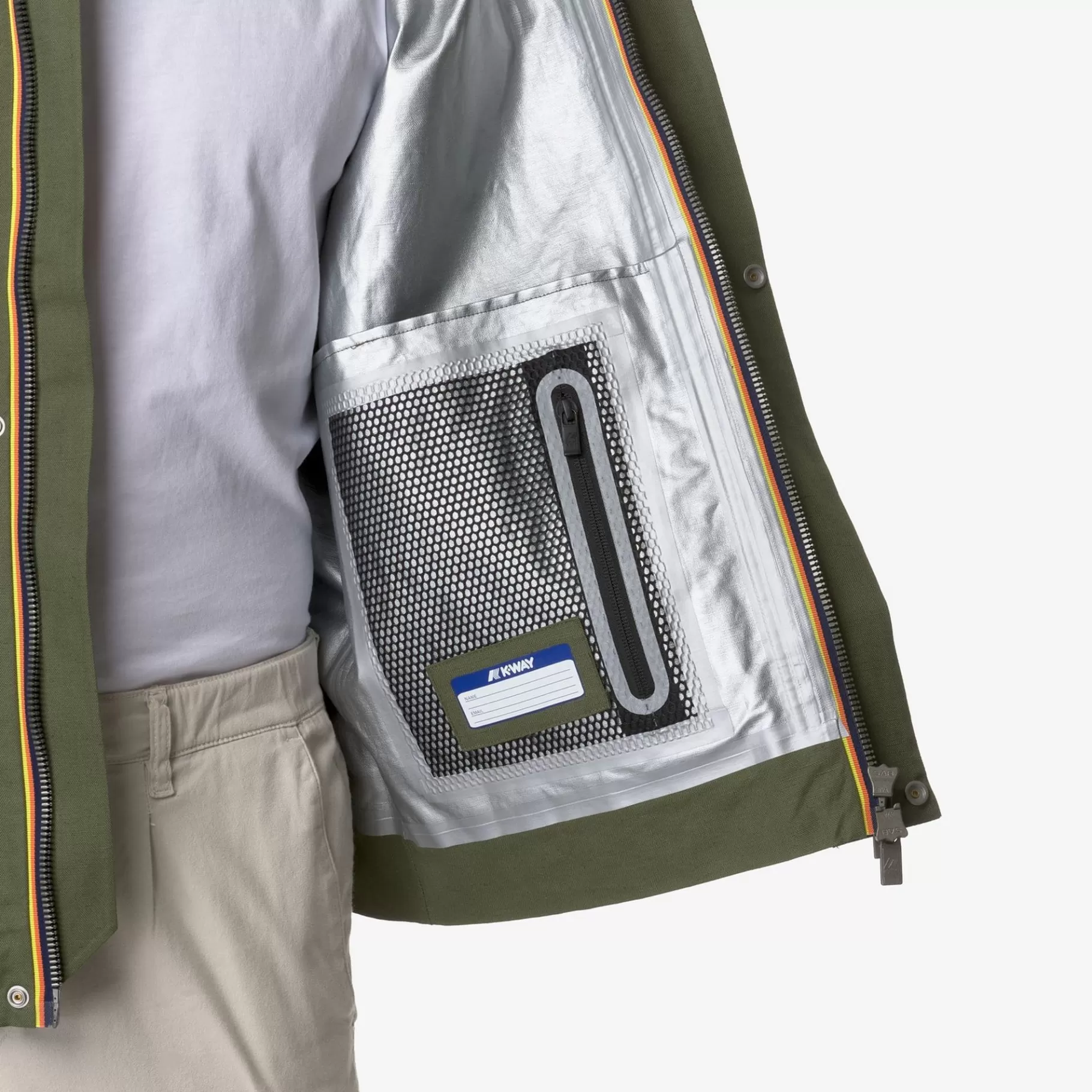 Short Jackets*K-WAY Kaya Linen Blend 2L - Jackets - Short - Man - Green Cypress-Silver