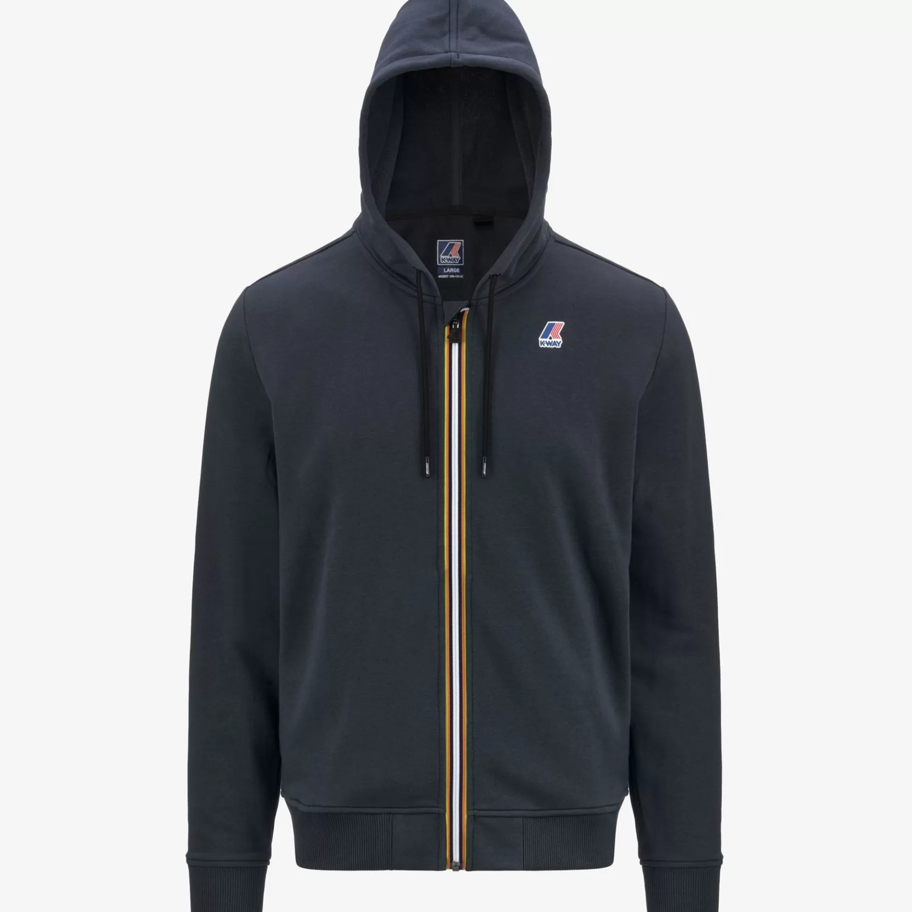 Hoodies And Sweaters*K-WAY Le Vrai Arnel Poly Cotton - Fleece - Jacket - Unisex - Blue Depth