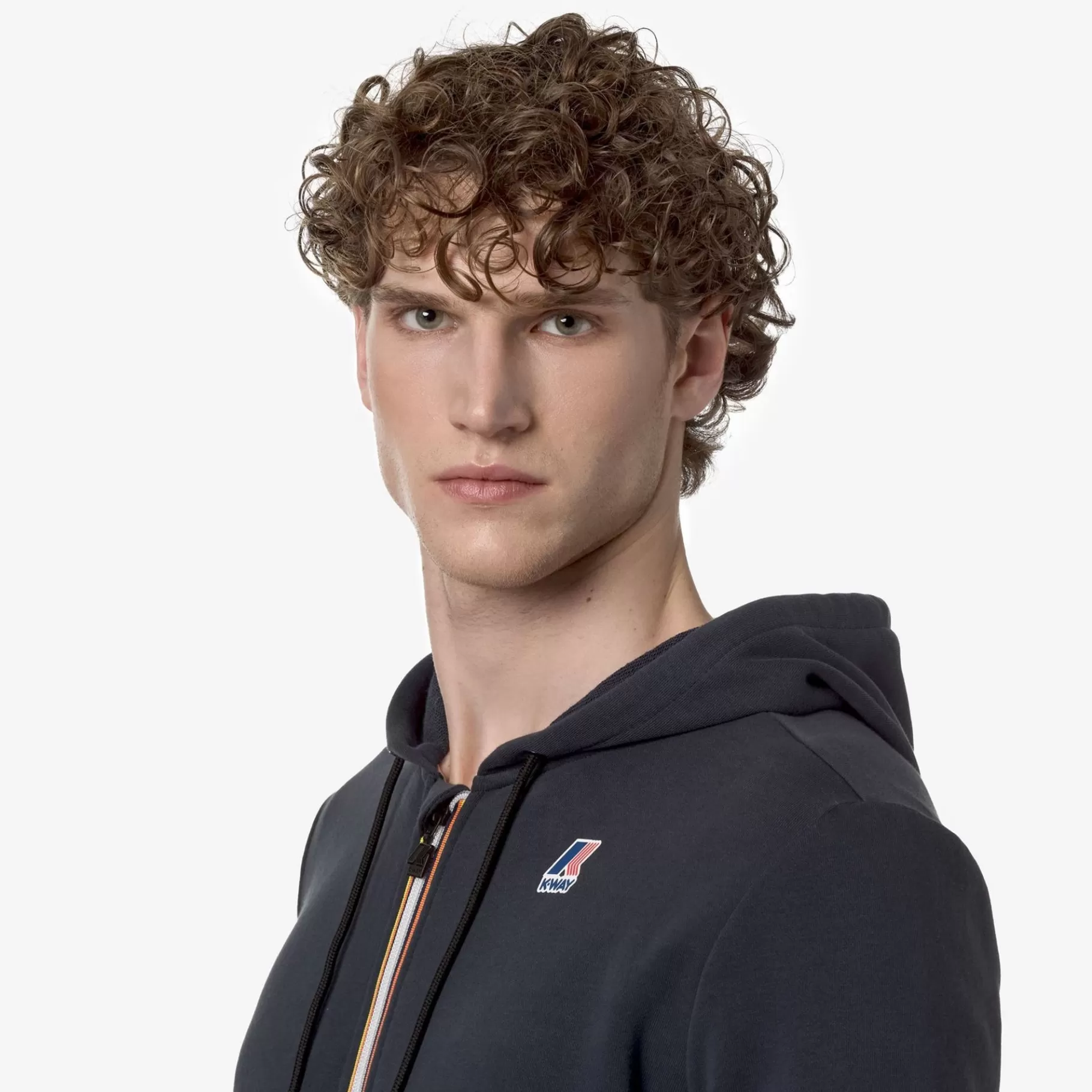 Hoodies And Sweaters*K-WAY Le Vrai Arnel Poly Cotton - Fleece - Jacket - Unisex - Blue Depth