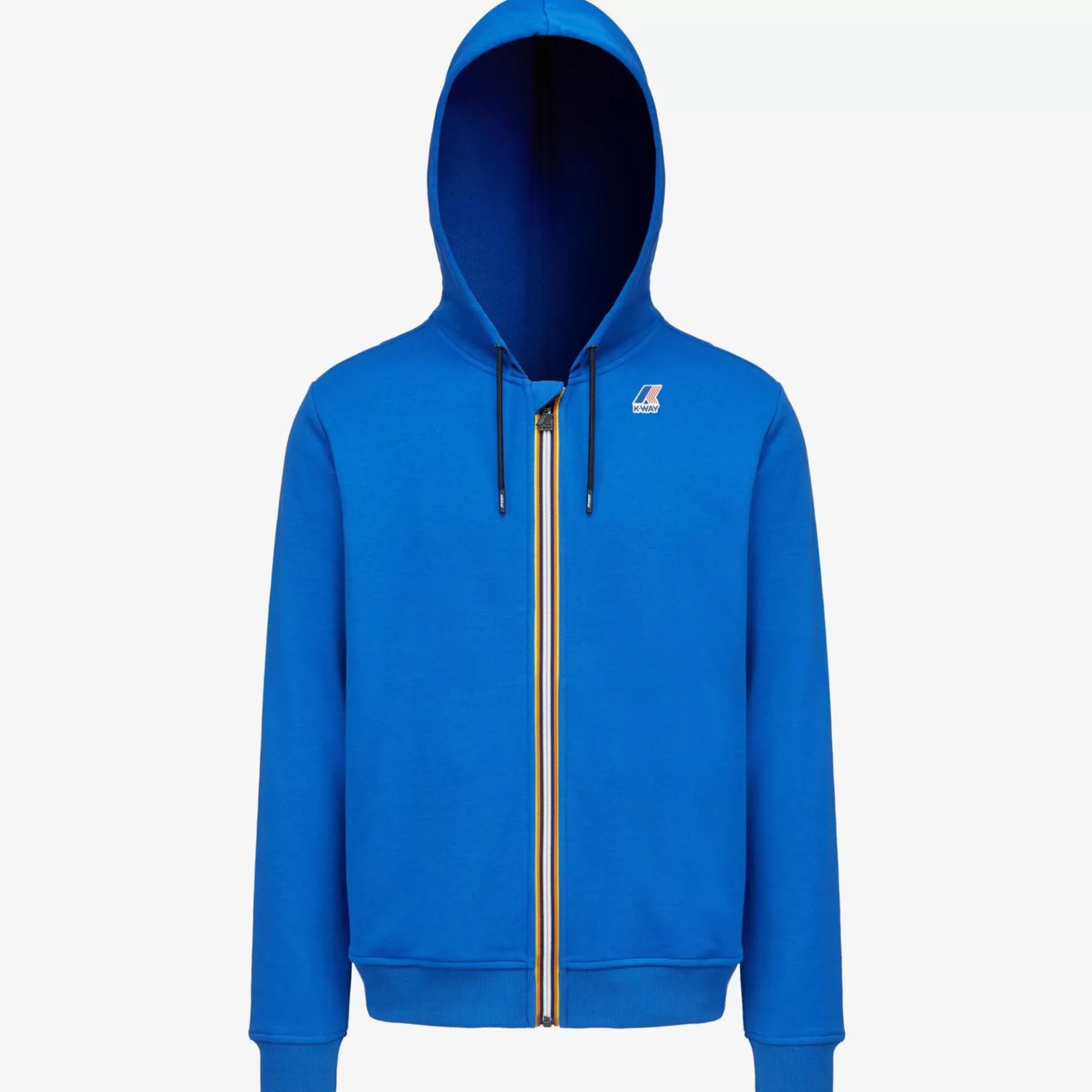 Hoodies And Sweaters*K-WAY Le Vrai Arnel Poly Cotton - Fleece - Jacket - Unisex - Blue Royal Marine