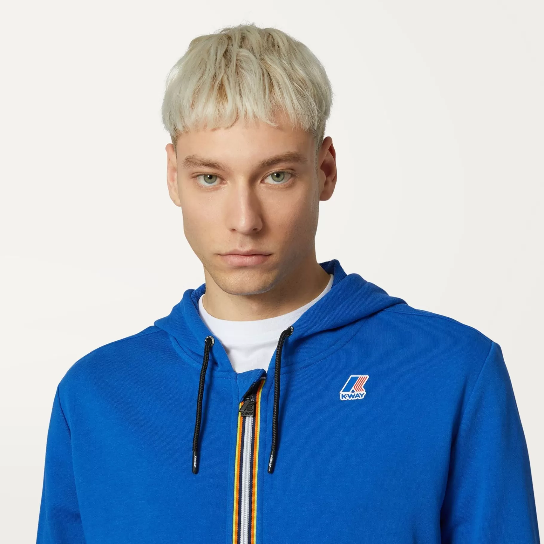 Hoodies And Sweaters*K-WAY Le Vrai Arnel Poly Cotton - Fleece - Jacket - Unisex - Blue Royal Marine