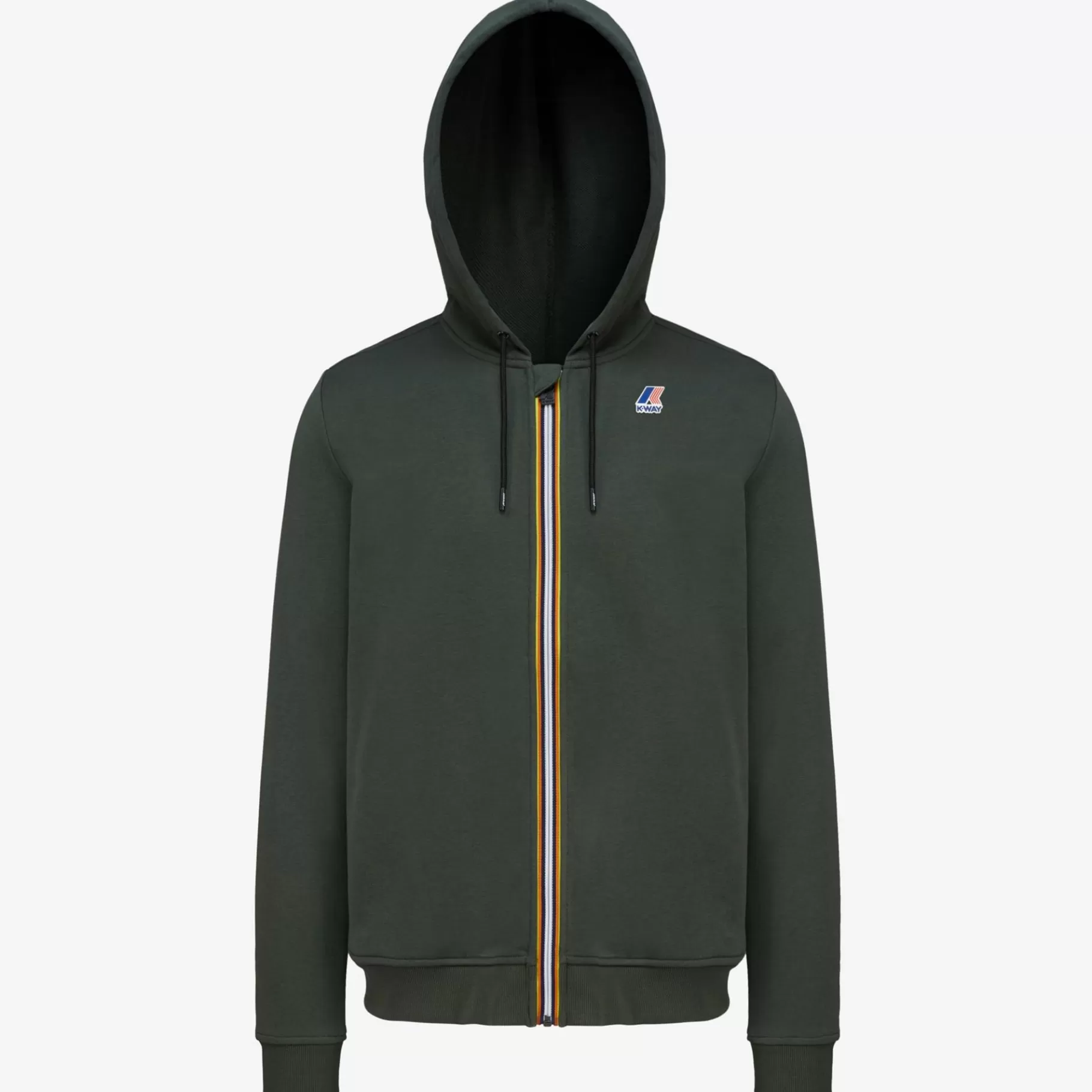 Hoodies And Sweaters*K-WAY Le Vrai Arnel Poly Cotton - Fleece - Jacket - Unisex - Green Blackish