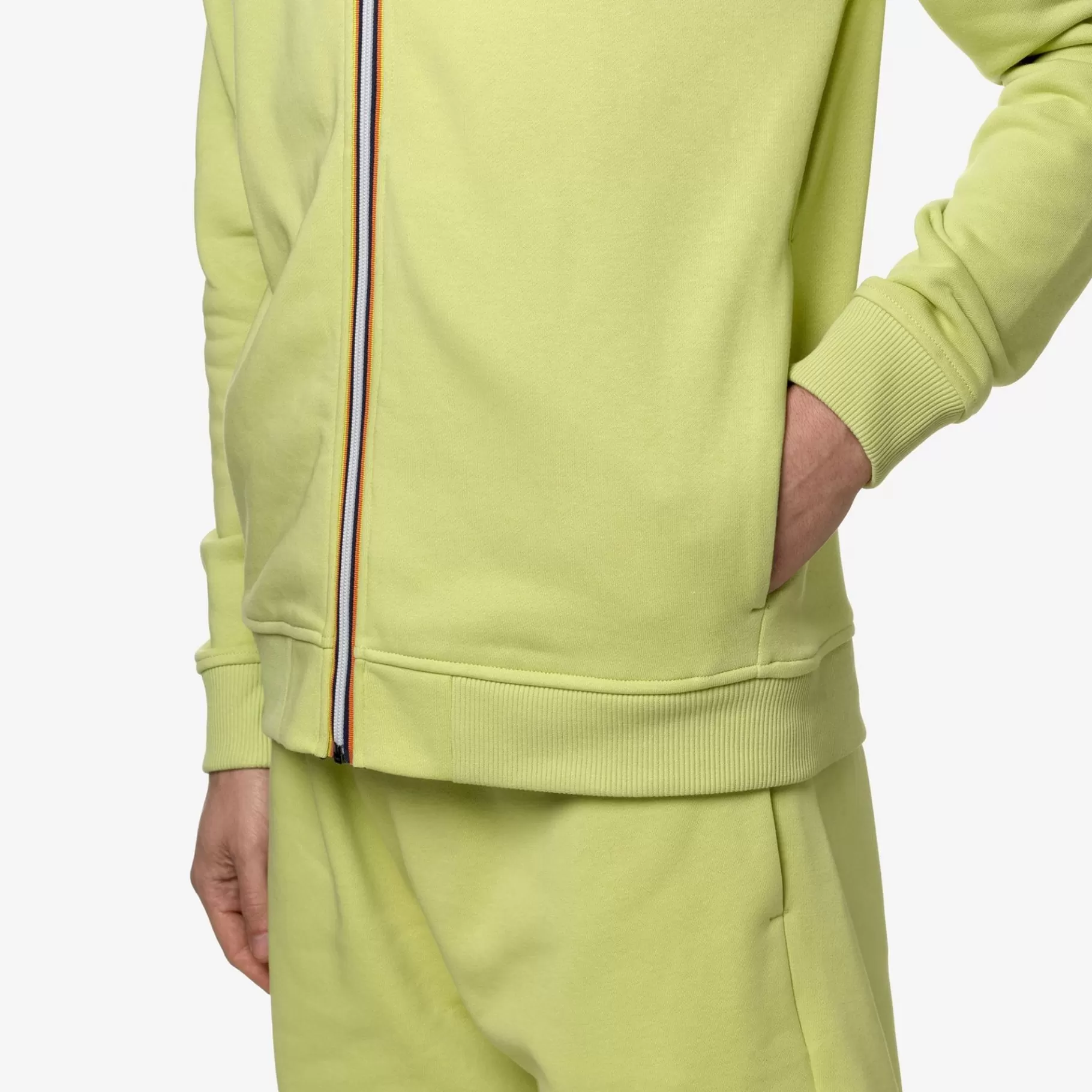 Hoodies And Sweaters*K-WAY Le Vrai Arnel Poly Cotton - Fleece - Jacket - Unisex - Green Celery