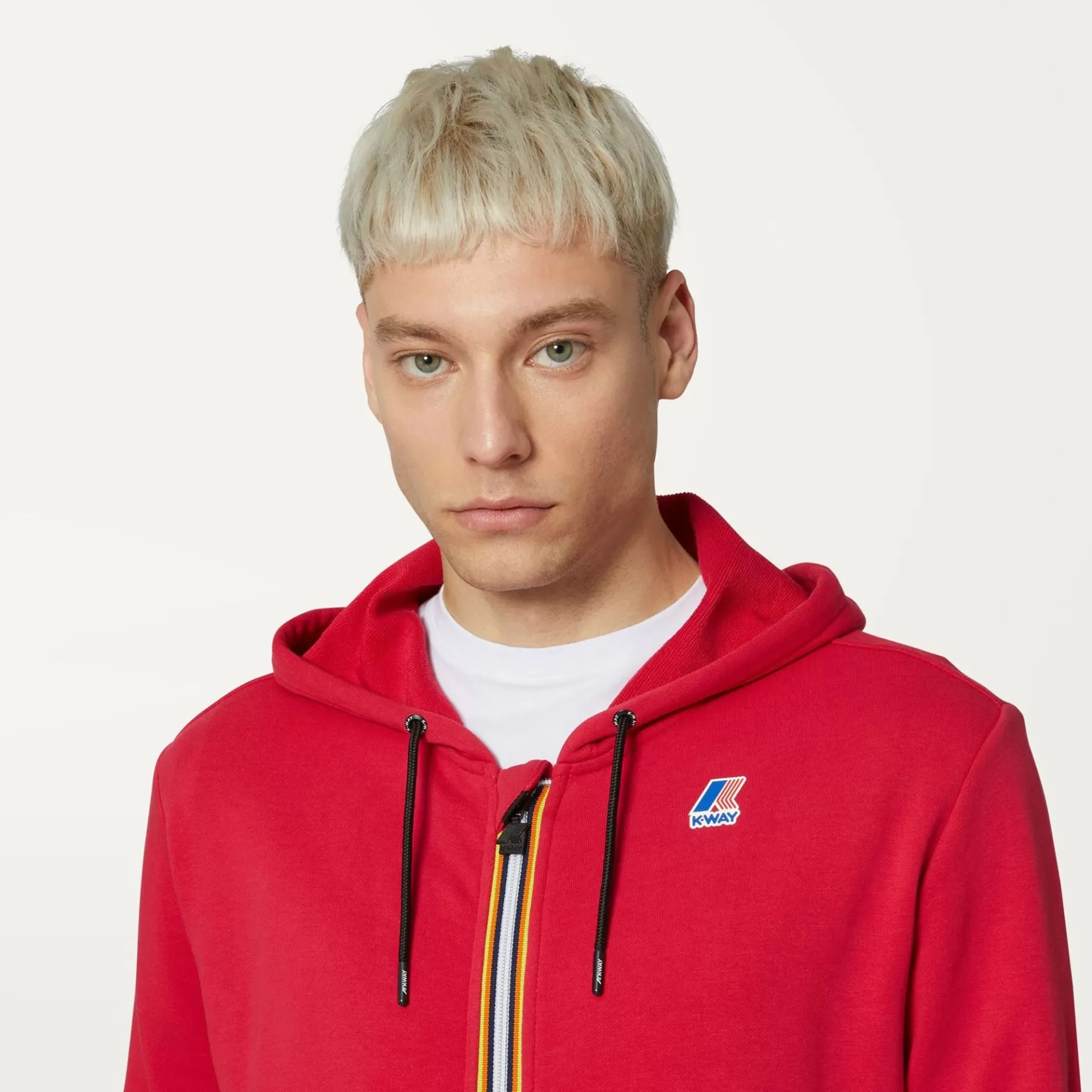 Hoodies And Sweaters*K-WAY Le Vrai Arnel Poly Cotton - Fleece - Jacket - Unisex - Red Berry