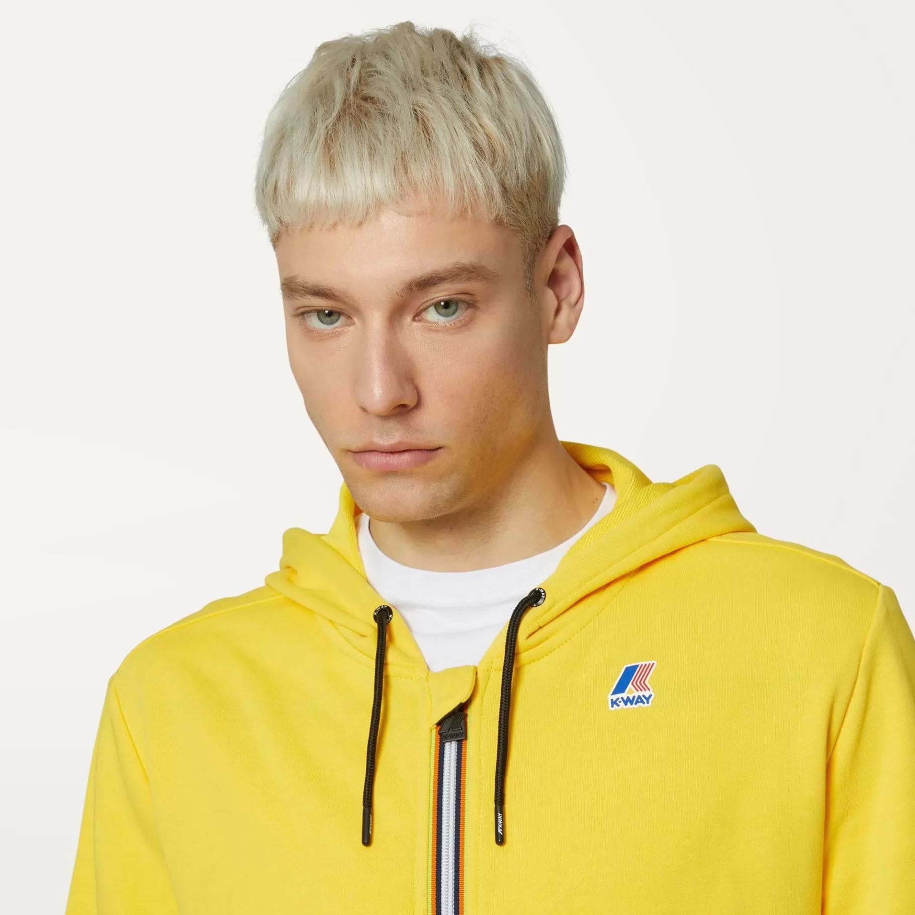 Hoodies And Sweaters*K-WAY Le Vrai Arnel Poly Cotton - Fleece - Jacket - Unisex - Yellow Dk