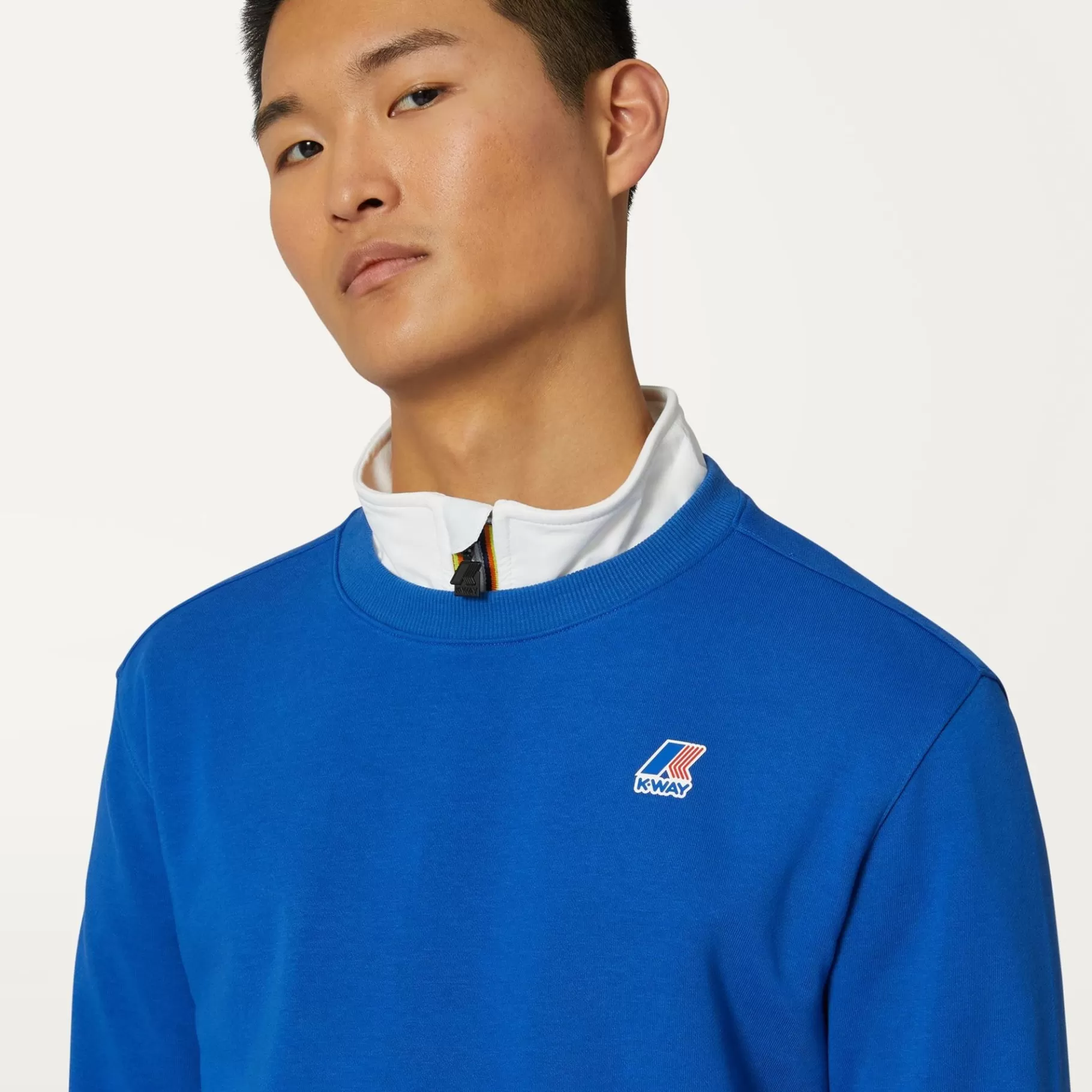 Hoodies And Sweaters*K-WAY Le Vrai Auguste Poly Cotton - Fleece - Jumper - Unisex - Blue Royal Marine