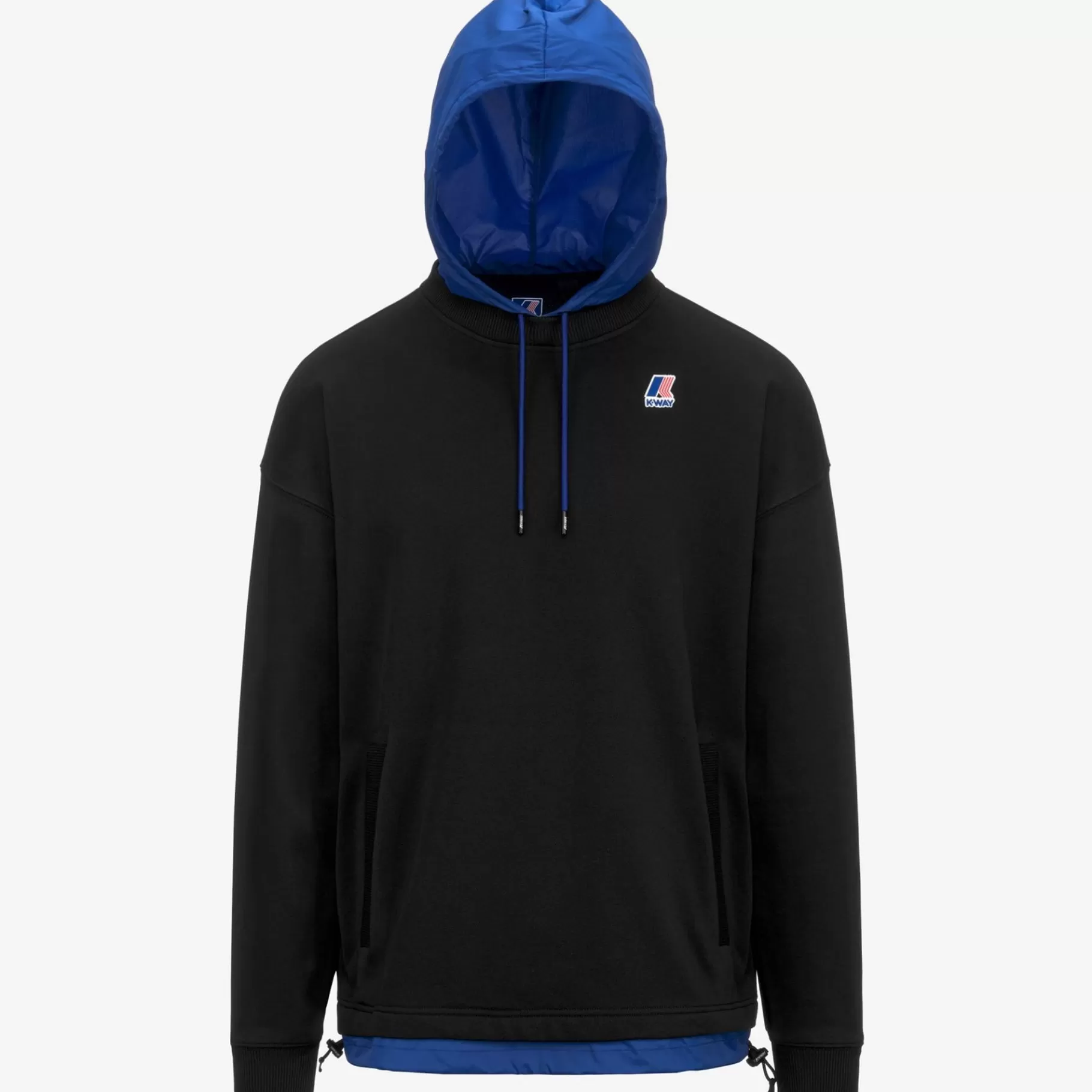 Hoodies And Sweaters*K-WAY Le Vrai Donatien Nylon Pc - Fleece - Jumper - Unisex - Black Pure-Blue Royal Marine