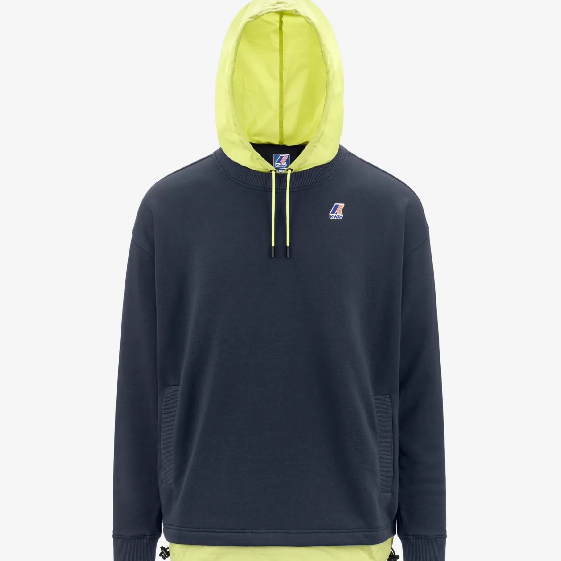Hoodies And Sweaters*K-WAY Le Vrai Donatien Nylon Pc - Fleece - Jumper - Unisex - Blue Depth-Green Celery