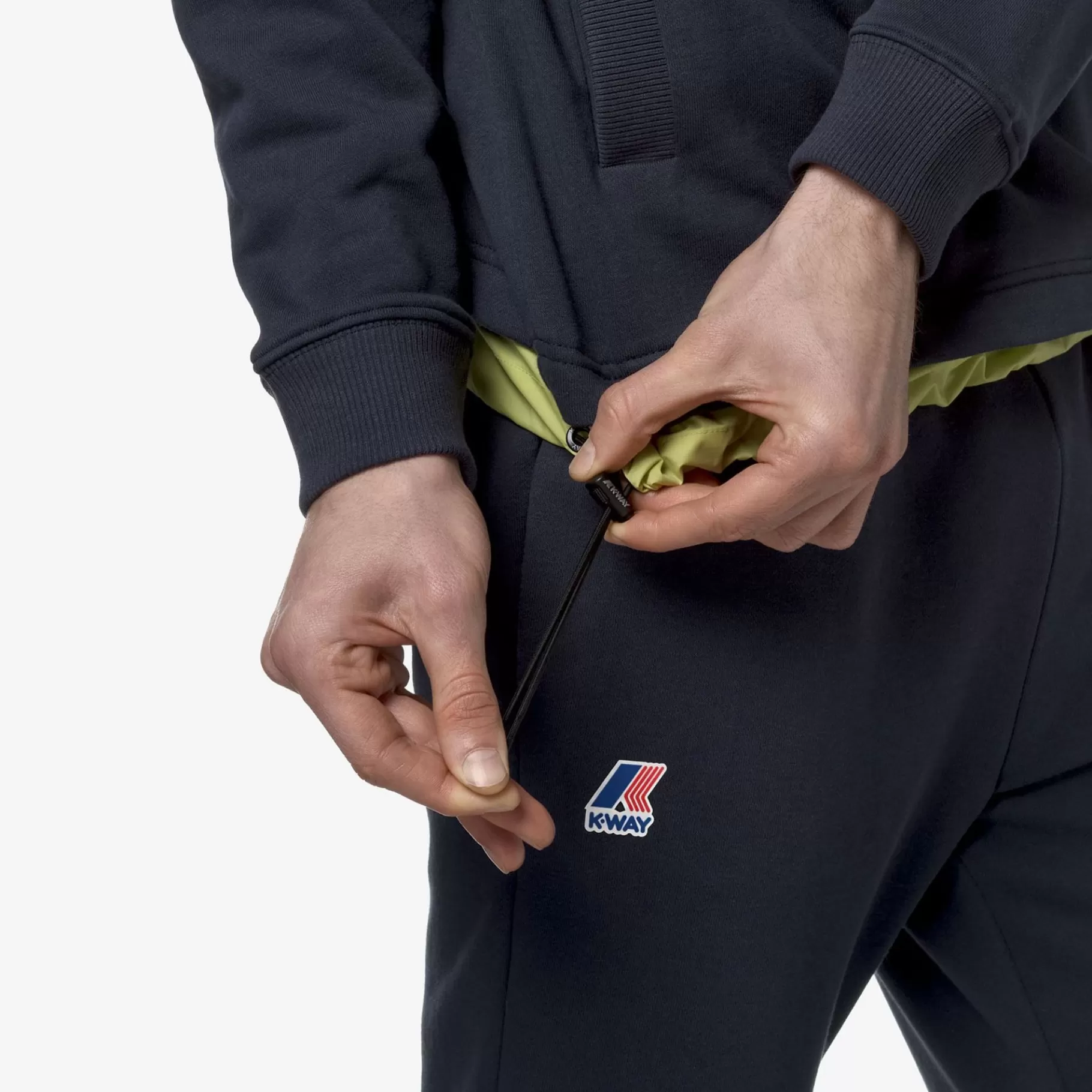 Hoodies And Sweaters*K-WAY Le Vrai Donatien Nylon Pc - Fleece - Jumper - Unisex - Blue Depth-Green Celery