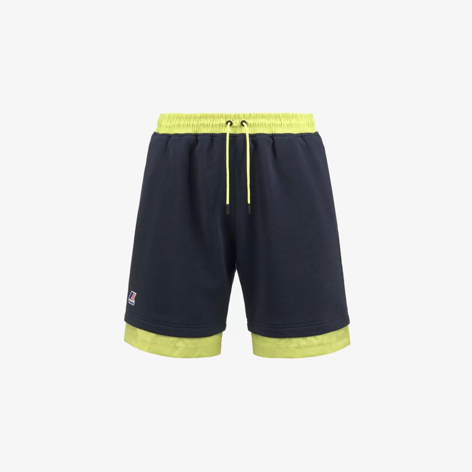 Shorts*K-WAY Le Vrai Nestor Nylon Pc - Shorts - Sportshorts - Unisex - Blue Depth-Green Celery