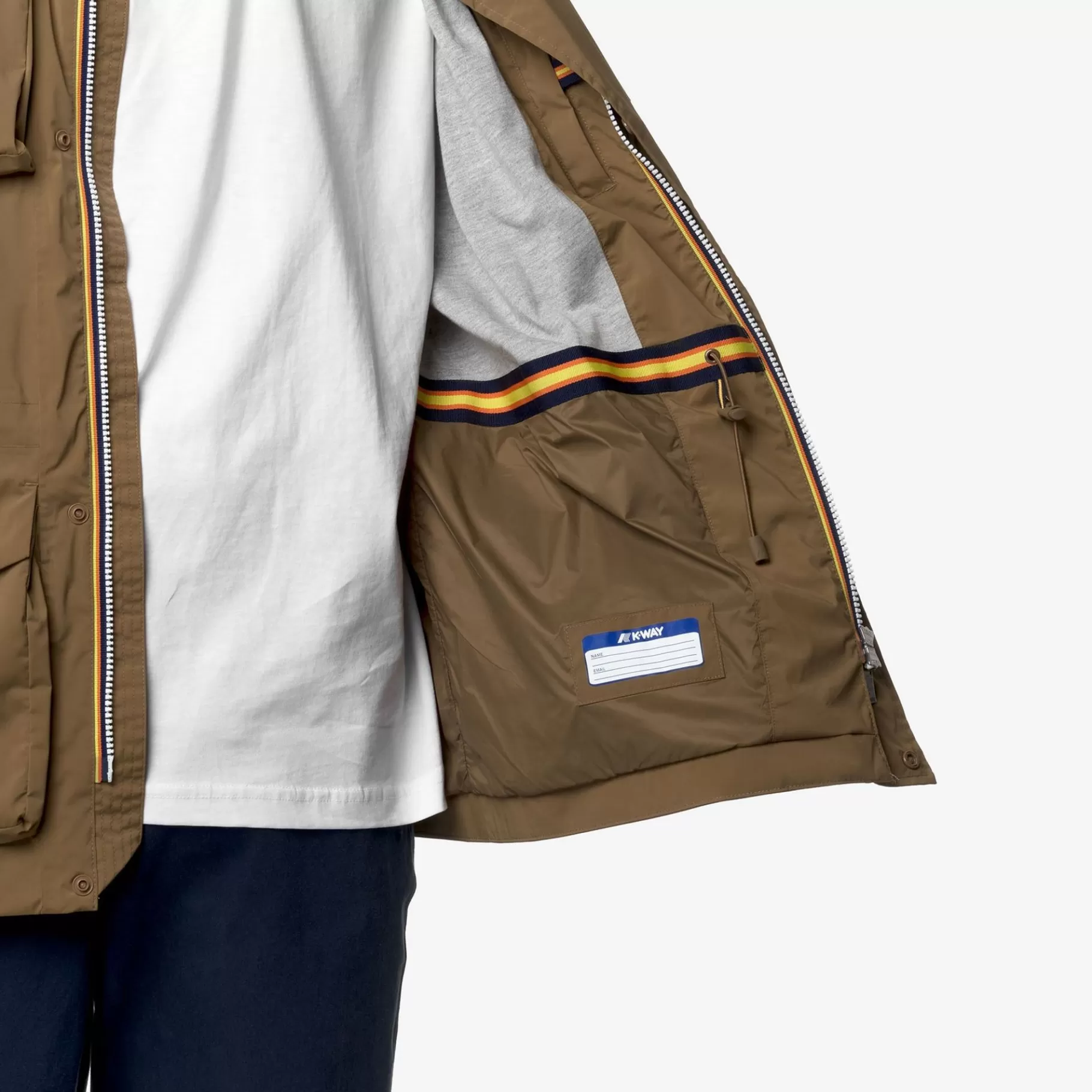 Short Jackets*K-WAY Manphy Stretch Nylon Jersey - Jackets - Short - Man - Brown Corda