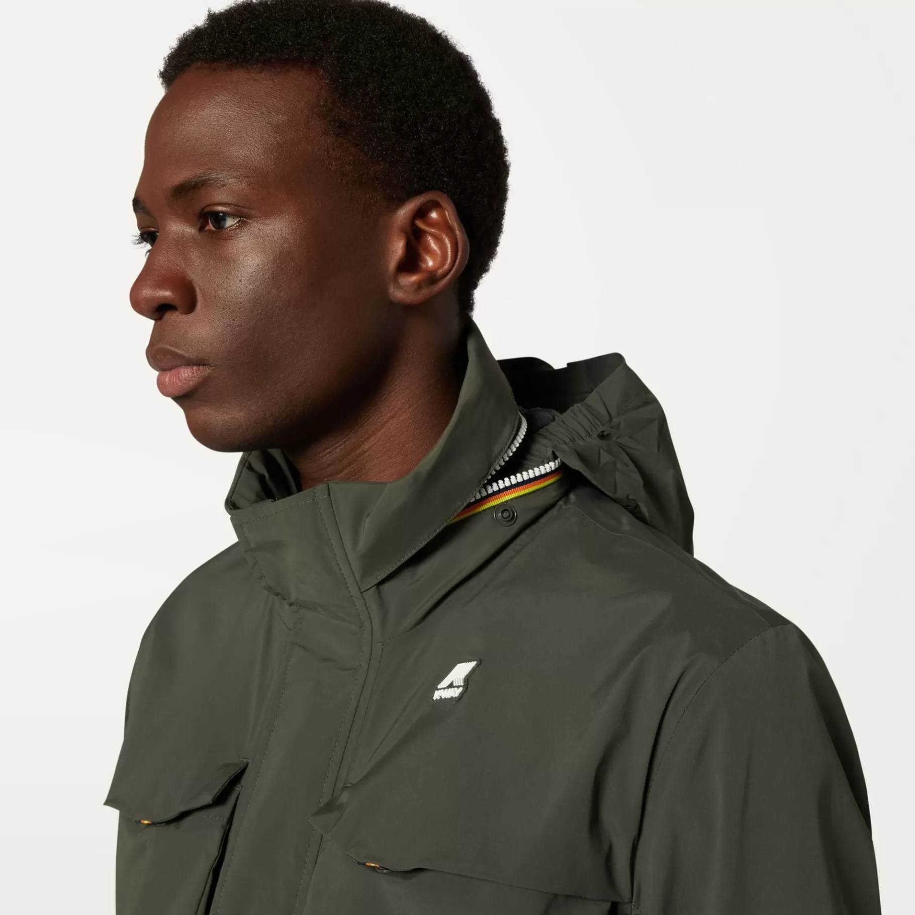 Short Jackets*K-WAY Manphy Stretch Nylon Jersey - Jackets - Short - Man - Green Blackish