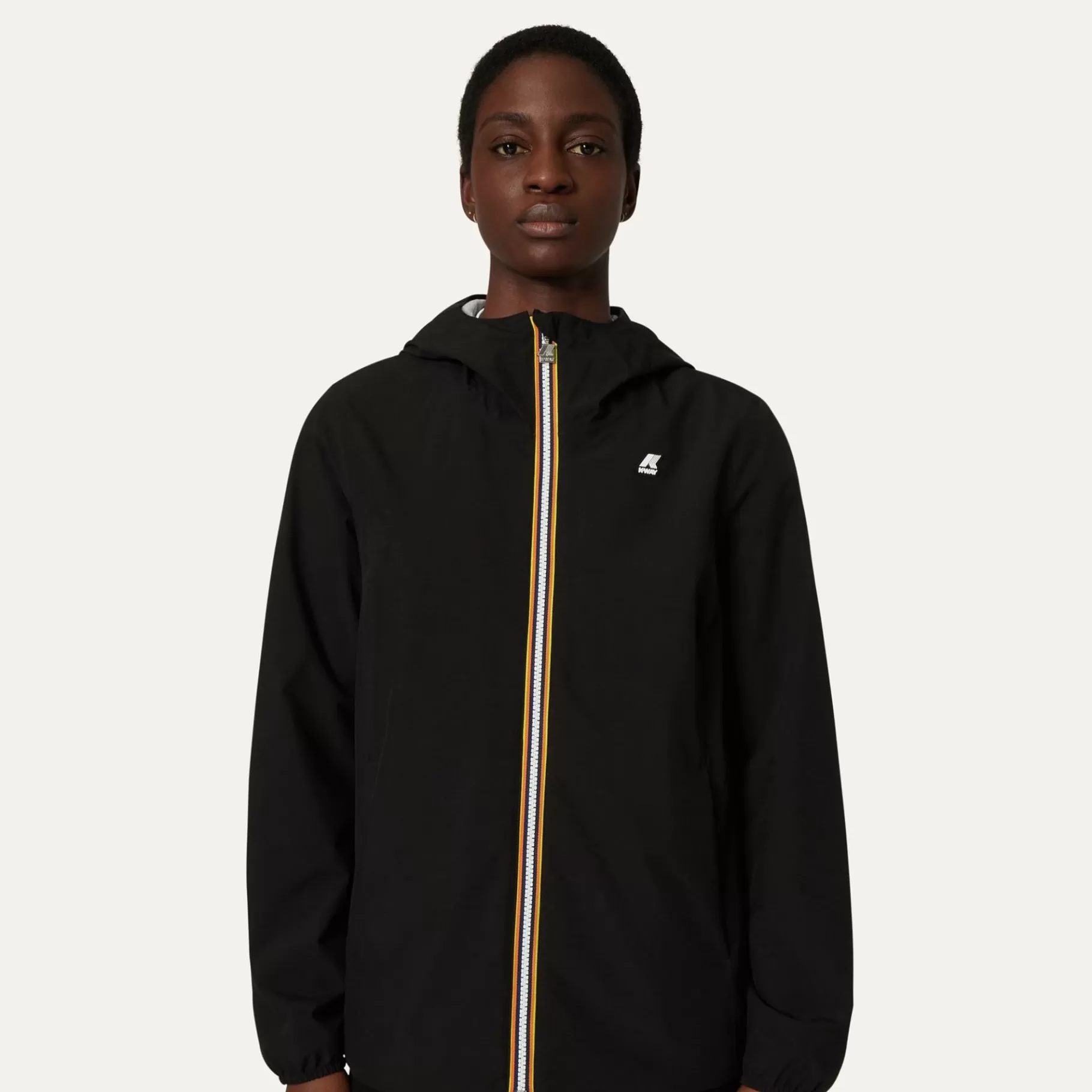 Coats And Long Jackets*K-WAY Marguerite Stretch Poly Jersey - Jackets - Mid - Woman - Black Pure