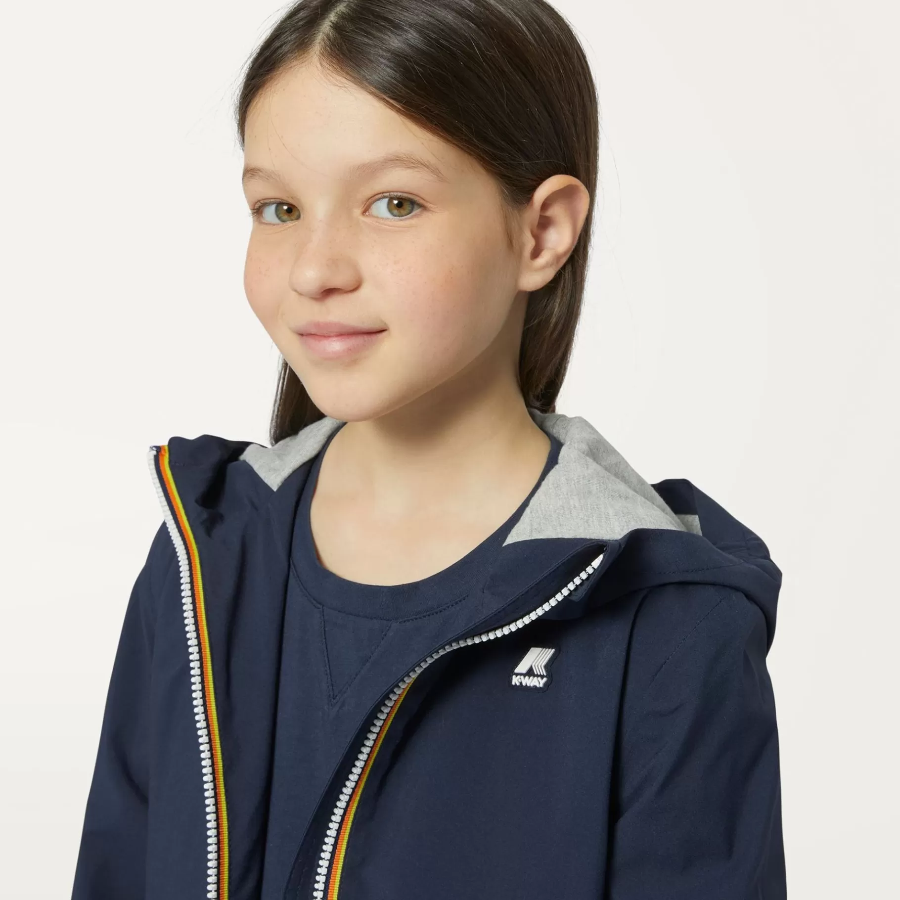 Coats And Long Jackets*K-WAY P. Marguerite Stretch Poly Jersey - Jackets - Mid - Girl - Blue Depth