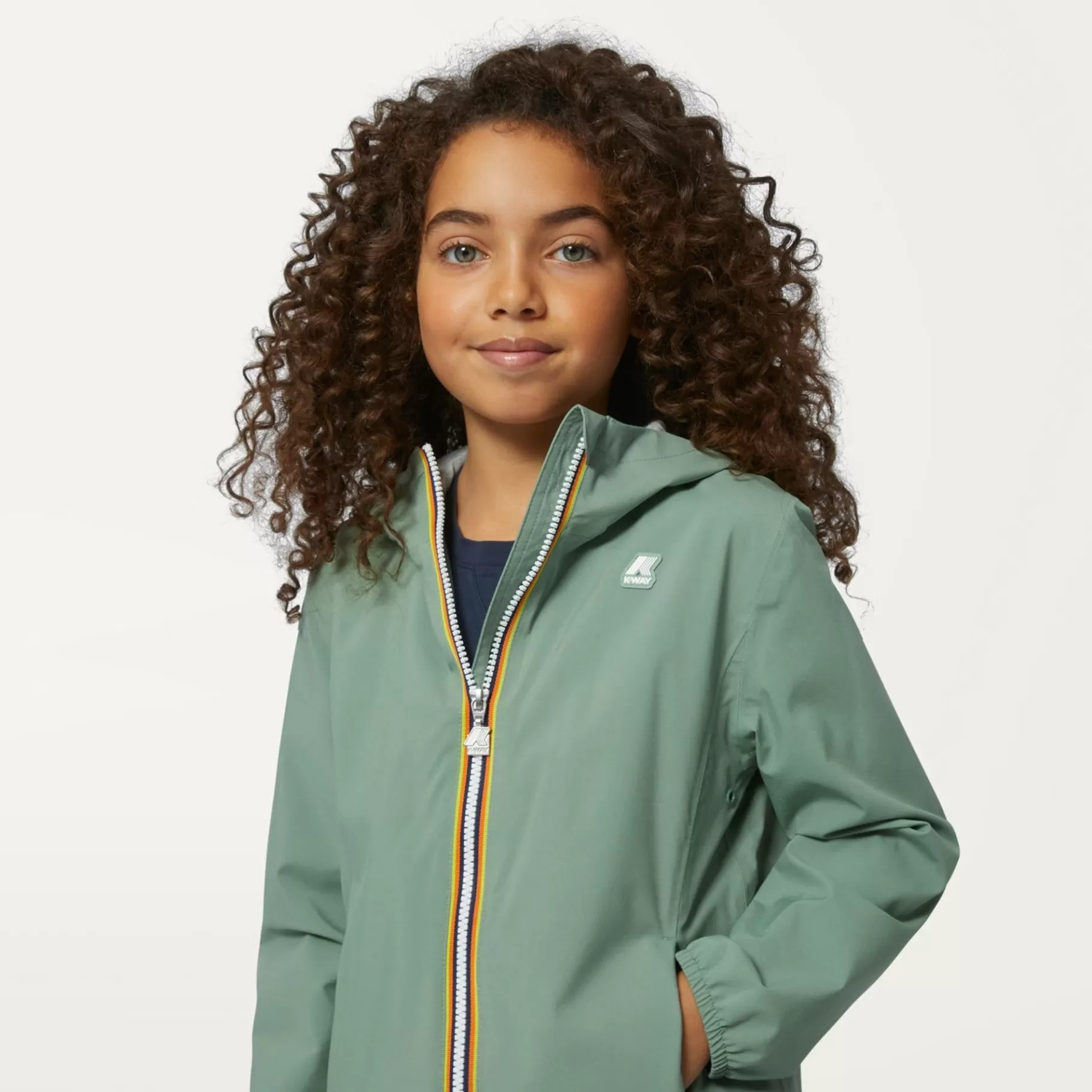 Coats And Long Jackets*K-WAY P. Marguerite Stretch Poly Jersey - Jackets - Mid - Girl - Green Fjord