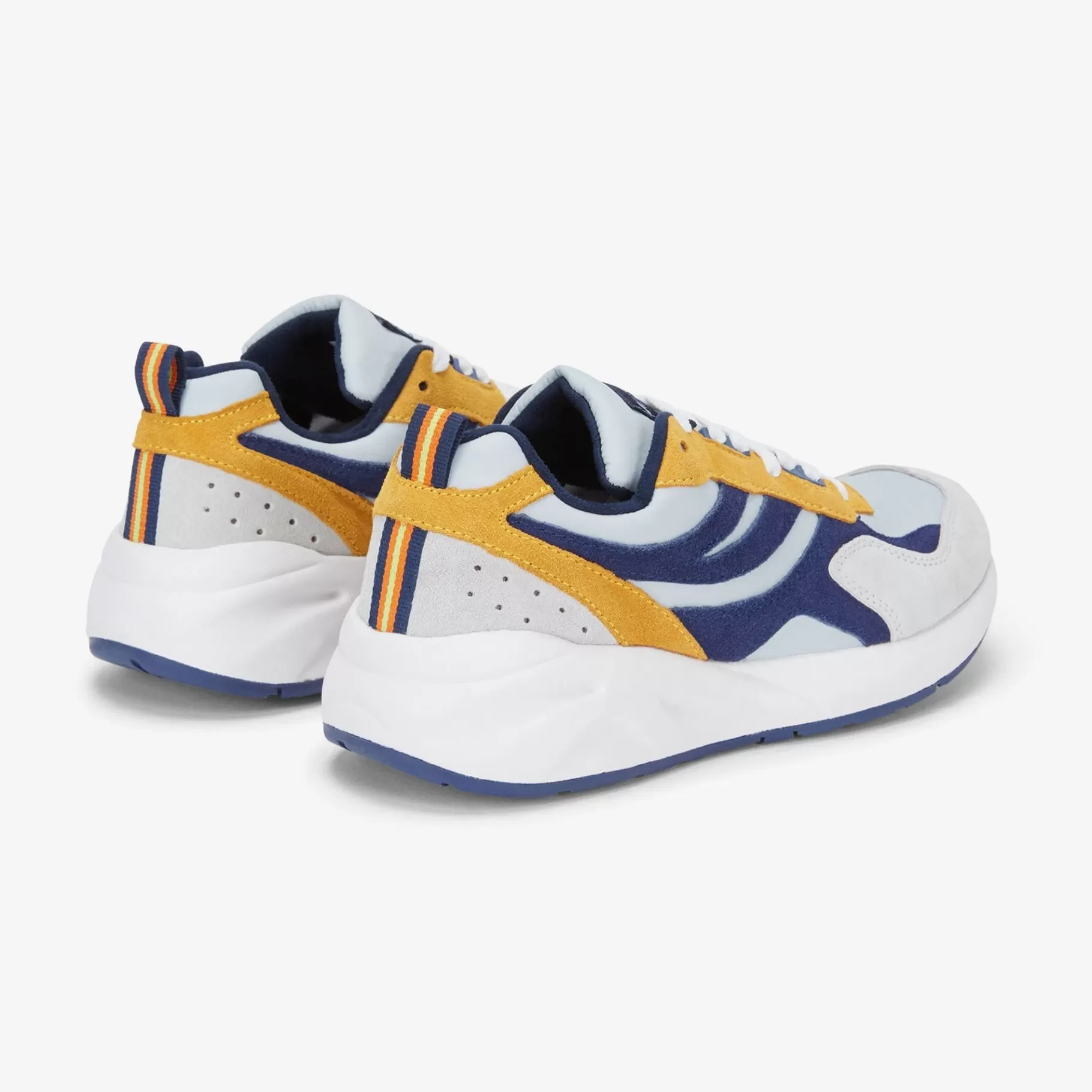 Sneakers*K-WAY Training 3.0 Laces - Sport Shoes - Low Cut - Unisex - Grey Lt-Blue Medieval-Yellow Sunflower