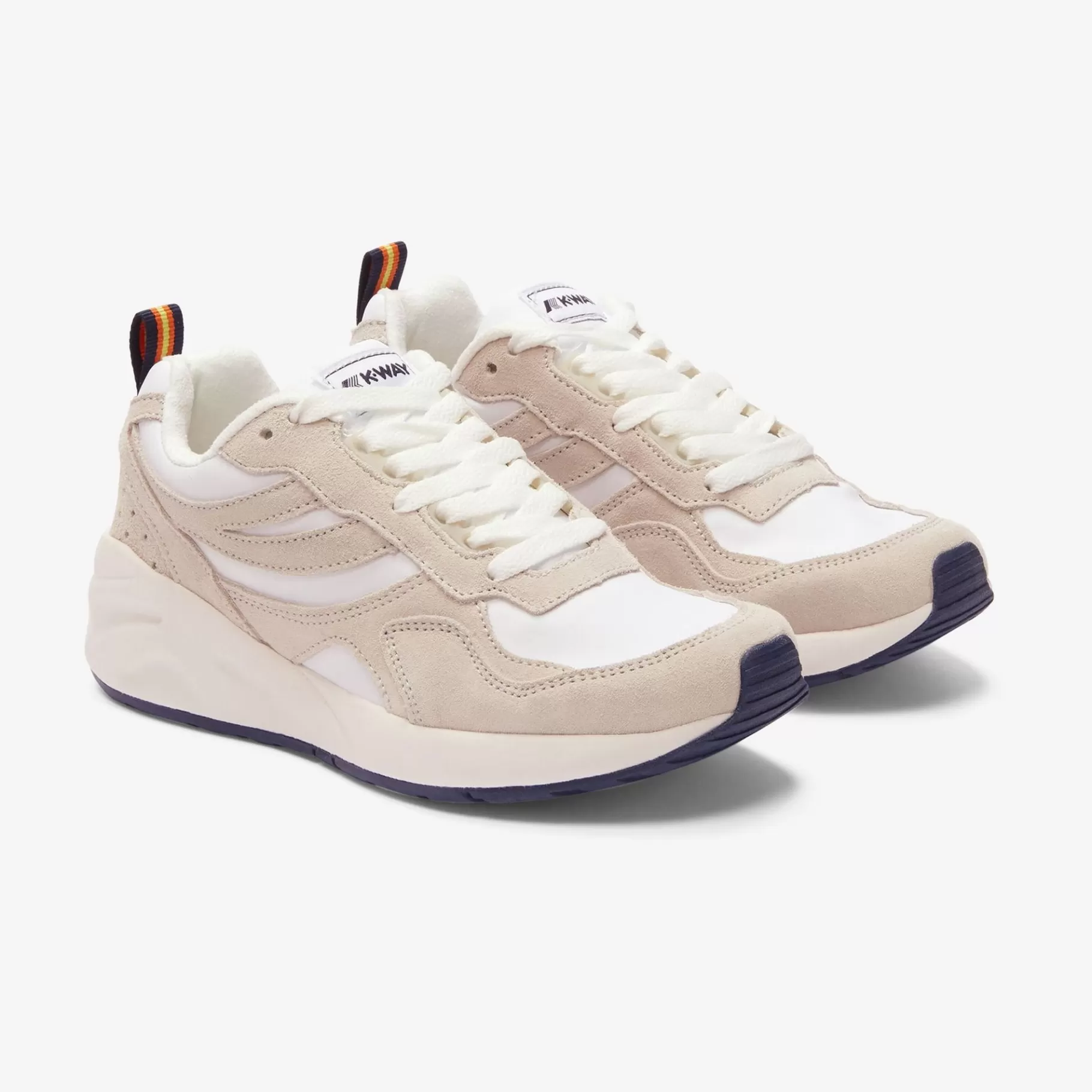 Sneakers*K-WAY Training 3.0 Laces - Sport Shoes - Low Cut - Unisex - White-Blu Navy