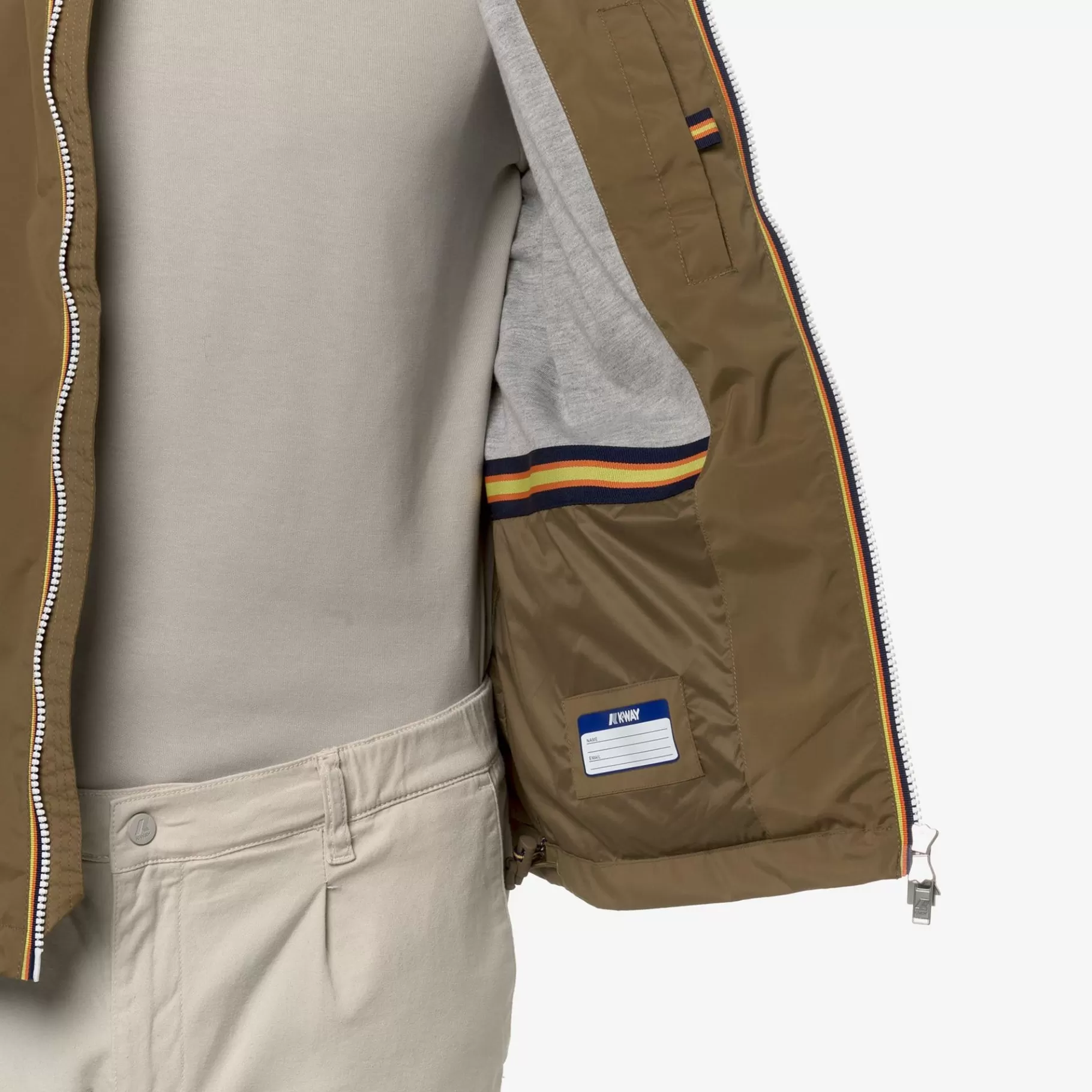 Short Jackets*K-WAY Valen Stretch Nylon Jersey - Jackets - Short - Man - Brown Corda