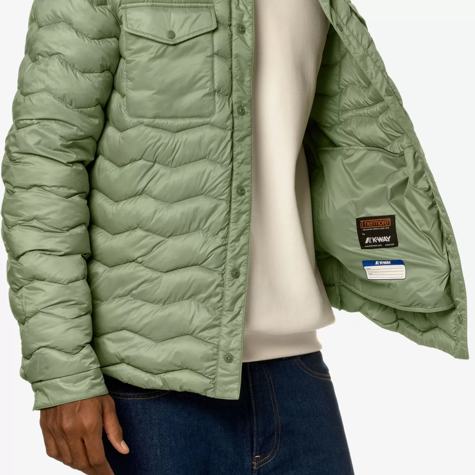Short Jackets*K-WAY Valeo Eco Warm - Jackets - Short - Man - Green Sage